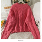 Sweater women's season loose and thin linen pattern round neck sweater  2021