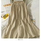 Hong Kong style retro high waist thin solid color versatile skirt for women  2540