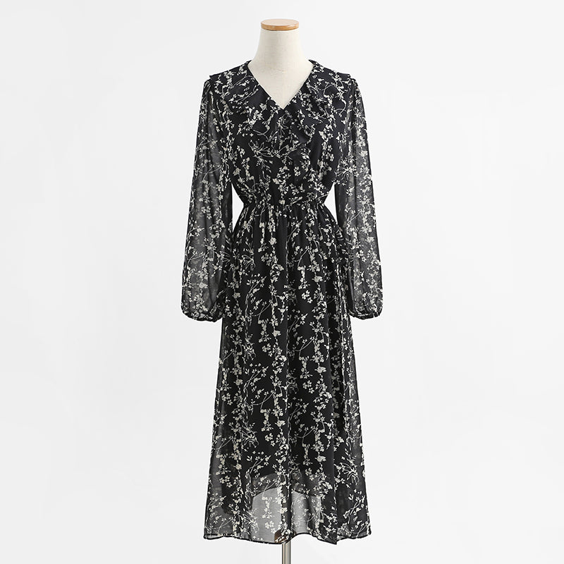 New women's Dress Chiffon Long Sleeve  2228