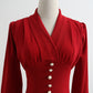 French retro noble and elegant temperament red knitted dress  2197