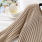 Rotes Strickkleid mit langen Ärmeln und Saum für Damen 2138
