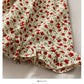 Jupe à bretelles taille haute à motif floral rétro de style Hong Kong 2678