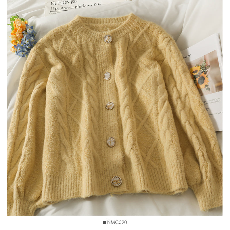Pullover Damen Herbstkleidung sind locker und dünn mit Hanfmuster 1771