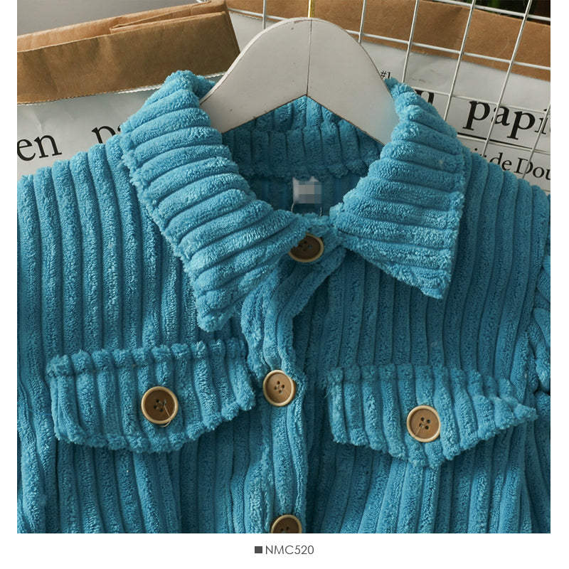 Korean minority corduroy short lapel jacket  2084
