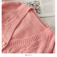 Low neck single breasted cardigan twist loose knit  1776