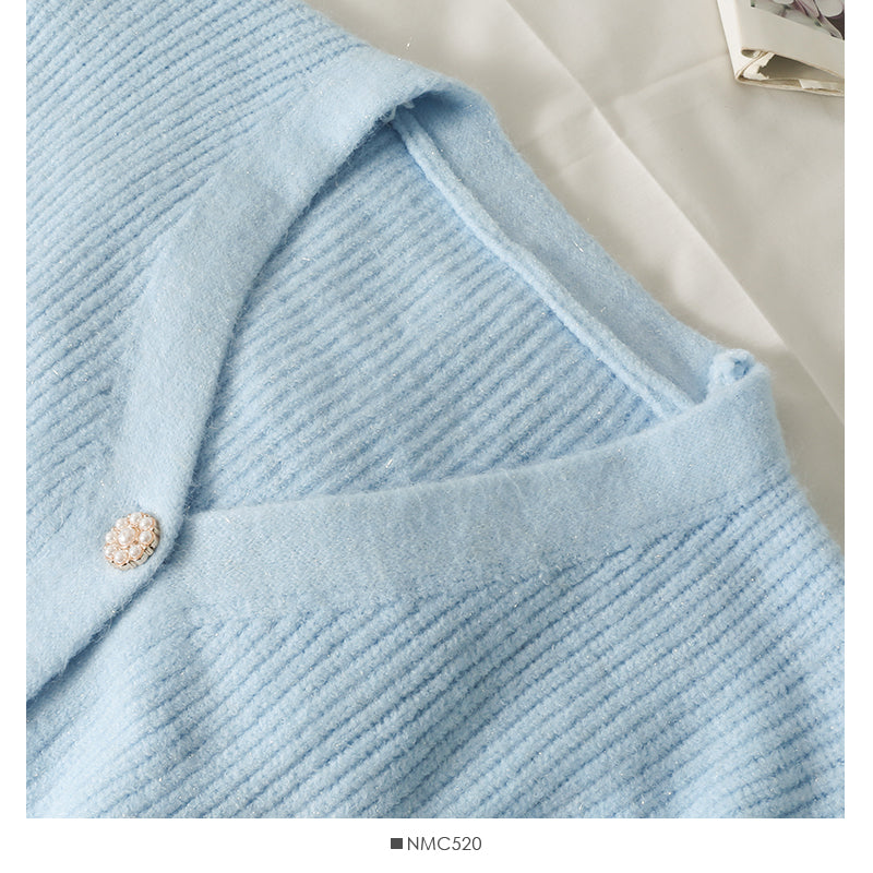 Han Fan lockerer und dünner einreihiger Cardigan mit drei Knöpfen 1784