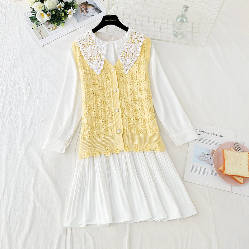 Knitted vest lace doll collar with skirt fairy Sen Department  2263