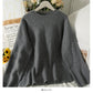 Retro loose and thin medium and long split Pullover Sweater for women  2081