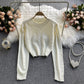 Herbst und Winter neuer kurzer Pullover Pullover Top 1623