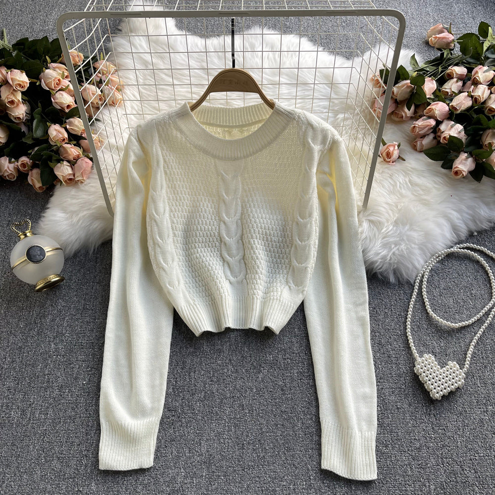 Herbst und Winter neuer kurzer Pullover Pullover Top 1623