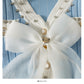 Diamond bow trim low neck long sleeve knit  1746