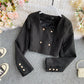 High waist short coat versatile long sleeve blouse women  1651