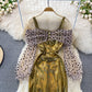 Metallic-Mosaik-Punkt-Mesh-Strapskleid Kleid Kleid 3268