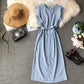 Irregular slim wrap hip dress  2873