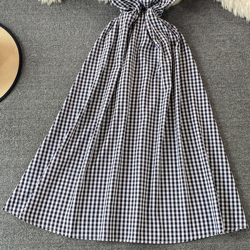 French Kikyo first love Plaid Dress  3066