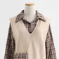 New vest LONG SLEEVE DRESS Plaid age reduction fashion two-piece suit skirt  2176