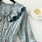 Vintage Floral Chiffon Dress  2193