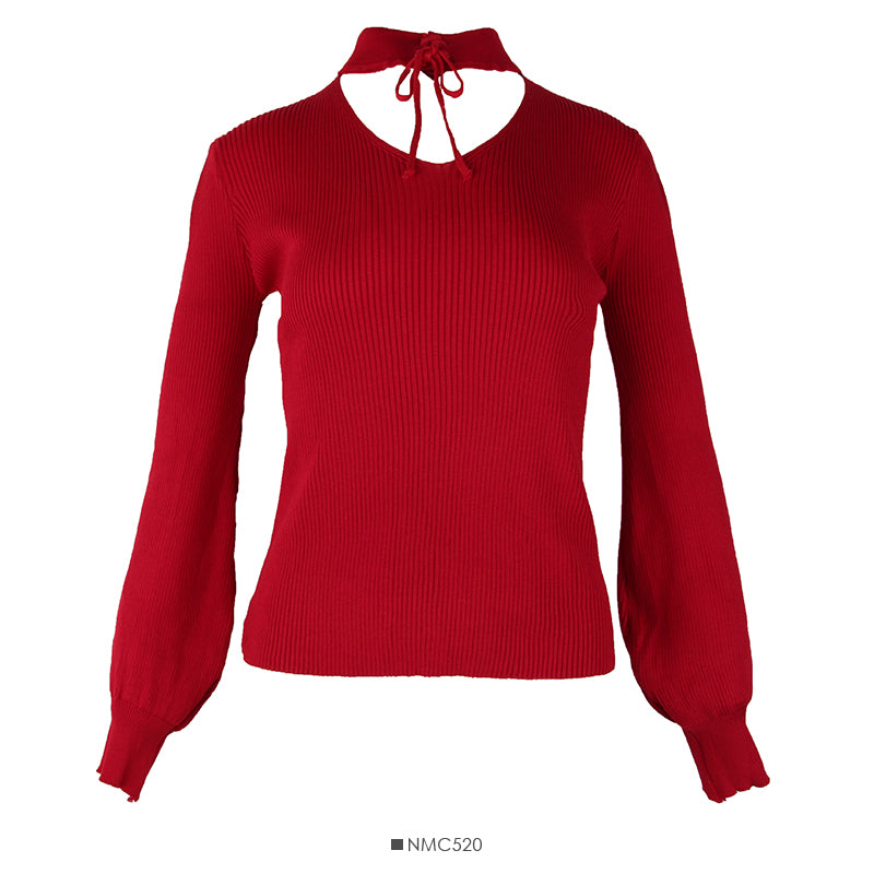 Korean bow tie tie hanging neck tight long sleeve cover  2048