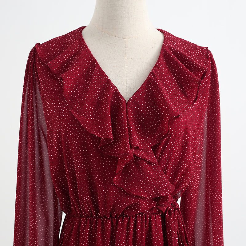 New women's Dress Chiffon Long Sleeve  2228
