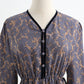 French retro minority temperament gentle wind long sleeve Floral Dress  2254