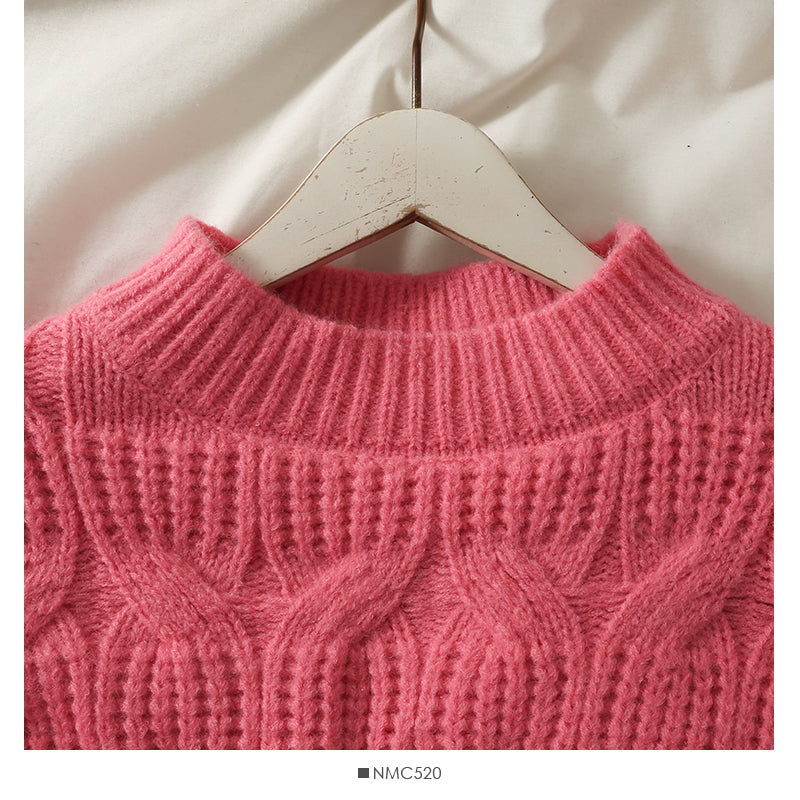 Sweater women's season loose and thin linen pattern round neck sweater  2021