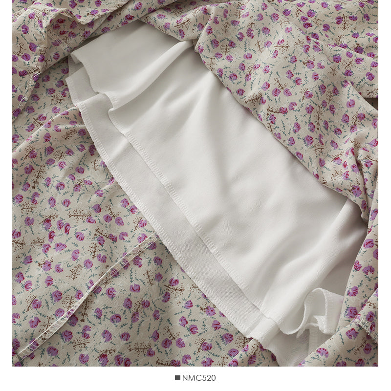 Jupe mi-longue slim taille haute fleurie 2636