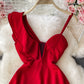 Slim slant neck off shoulder dress fluffy skirt  3200