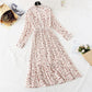 Chiffon dress women's new French Vintage Floral pleated skirt  2160