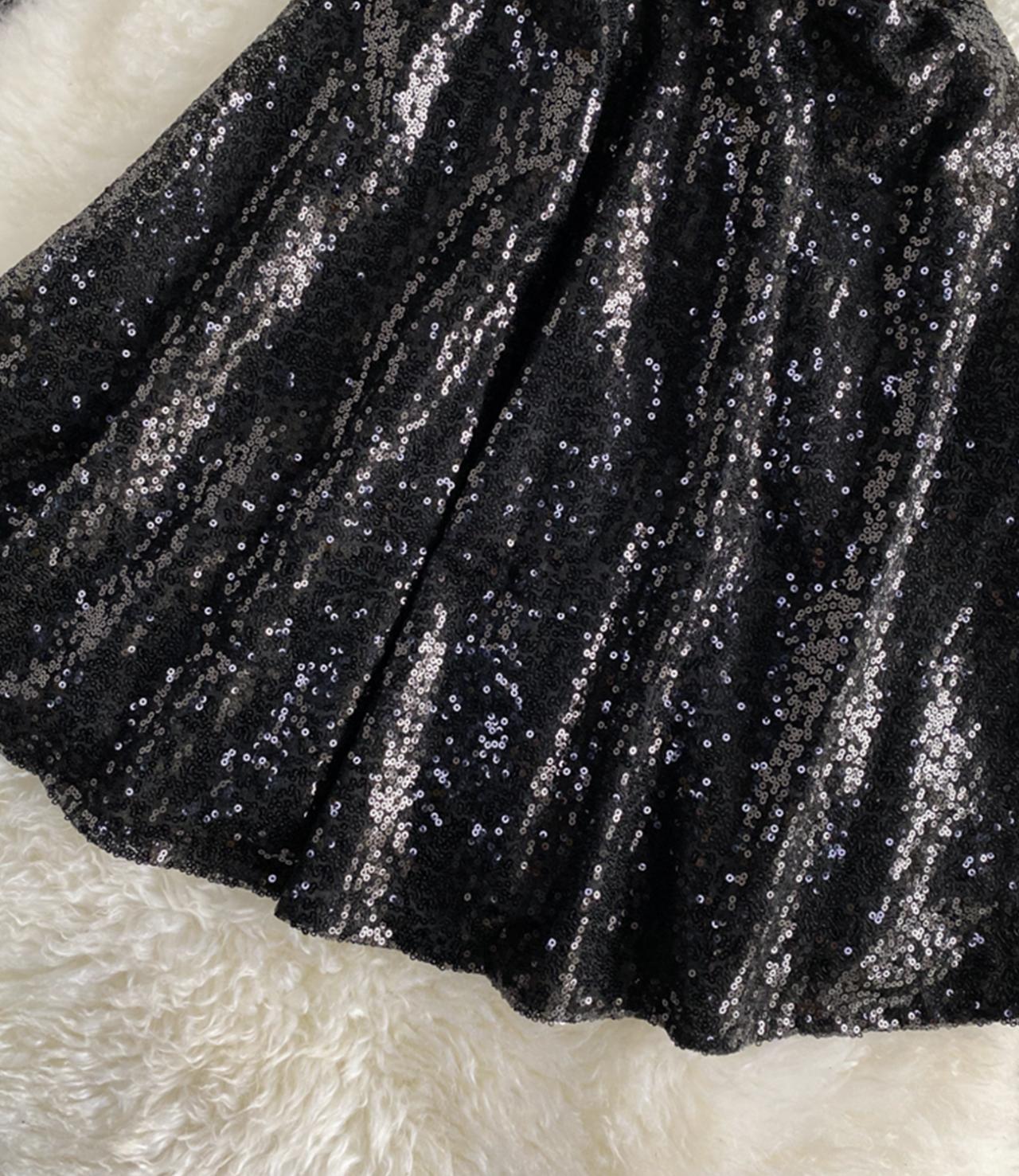 Cute A line sequins short dress  1319