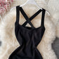 Retro back cross elastic slim fit with thin hips  2770