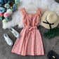 Vintage Lace square neck waist slim dress  2827