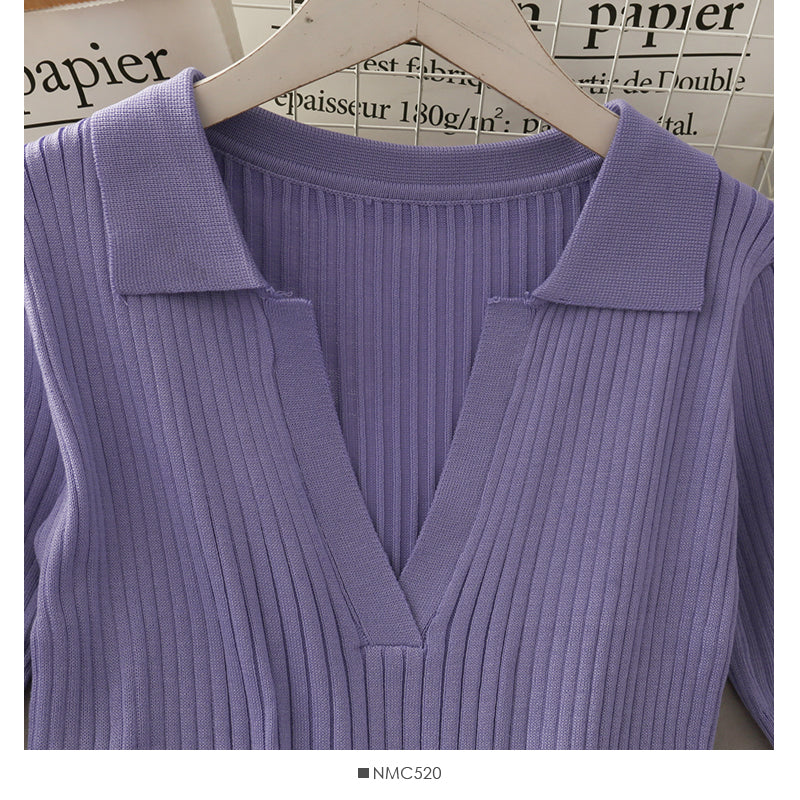 Simple and versatile solid color tight Lapel high waist wrap hip dress  2689