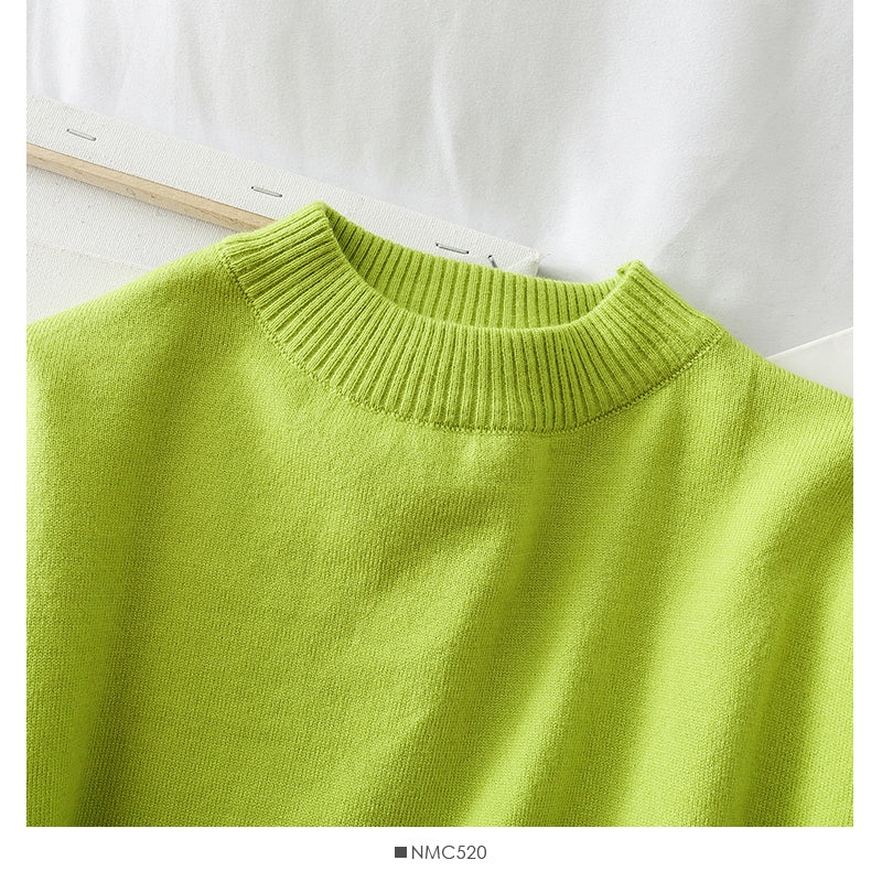 Pullover mit Rundhalsausschnitt in Bonbonfarbe, einfarbig, vielseitig 1761