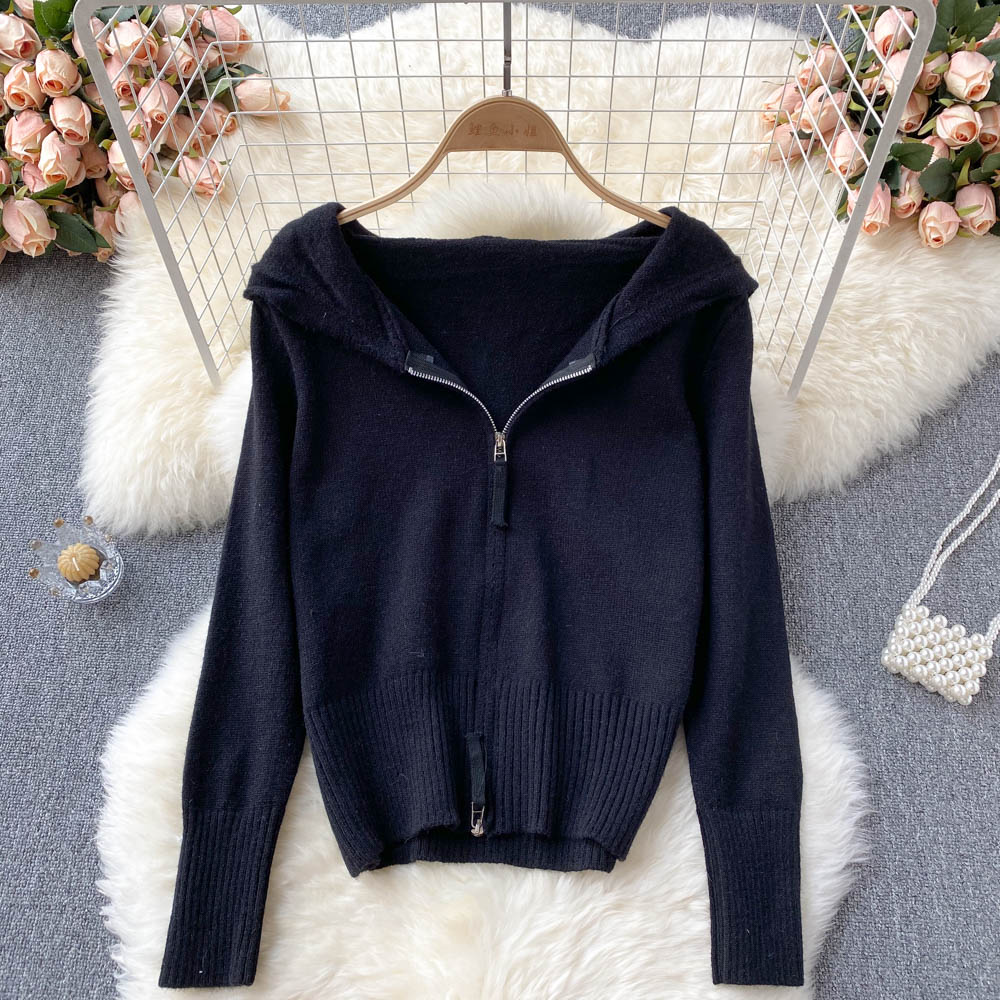 Herbst und Winter neue Kapuzenpullover Mantel Strickjacke 1624