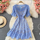 High waist slim water soluble hollow lace fishtail dress  2985