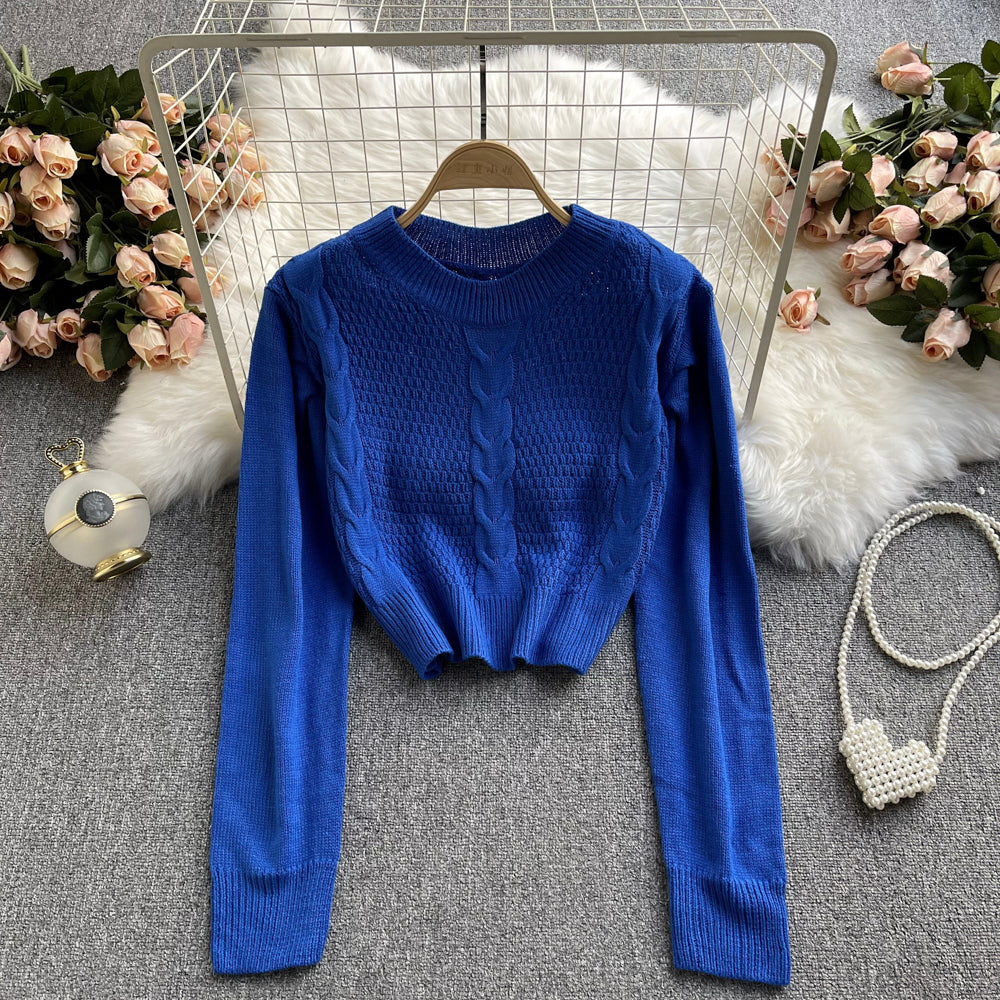 Herbst und Winter neuer kurzer Pullover Pullover Top 1623