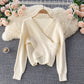 Sweet temperament V-Neck Sweater women's Pullover fashion sweater  1625
