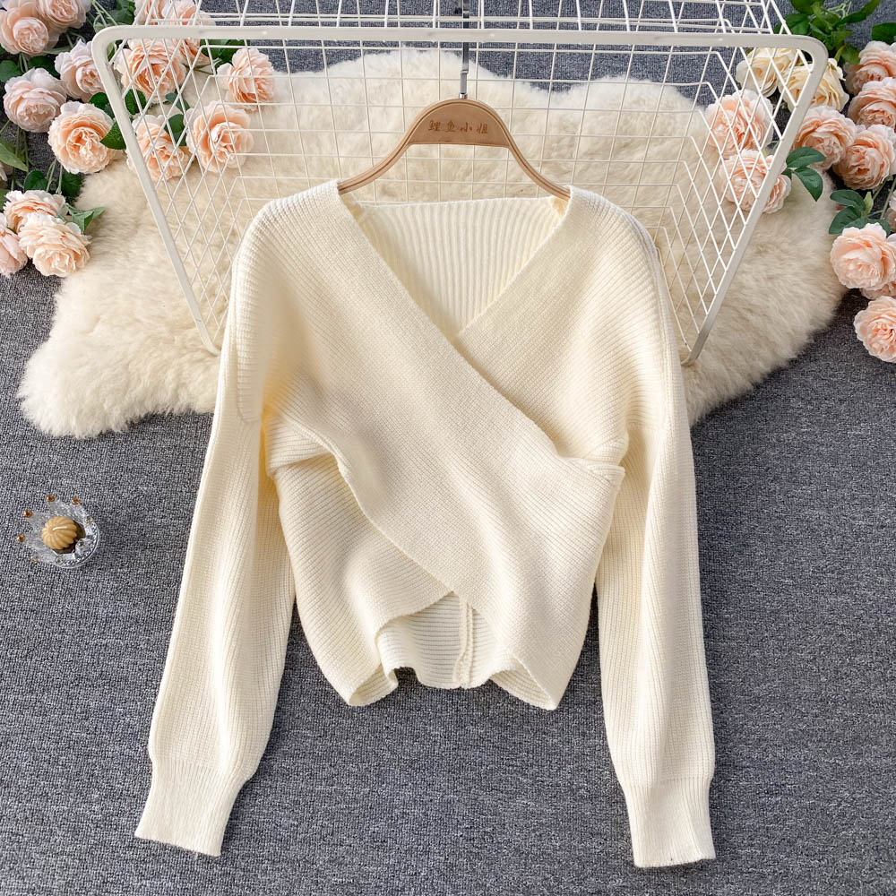 Sweet temperament V-Neck Sweater women's Pullover fashion sweater  1625