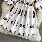 V-neck lettered print dress gentle wind waist sweater skirt  3113