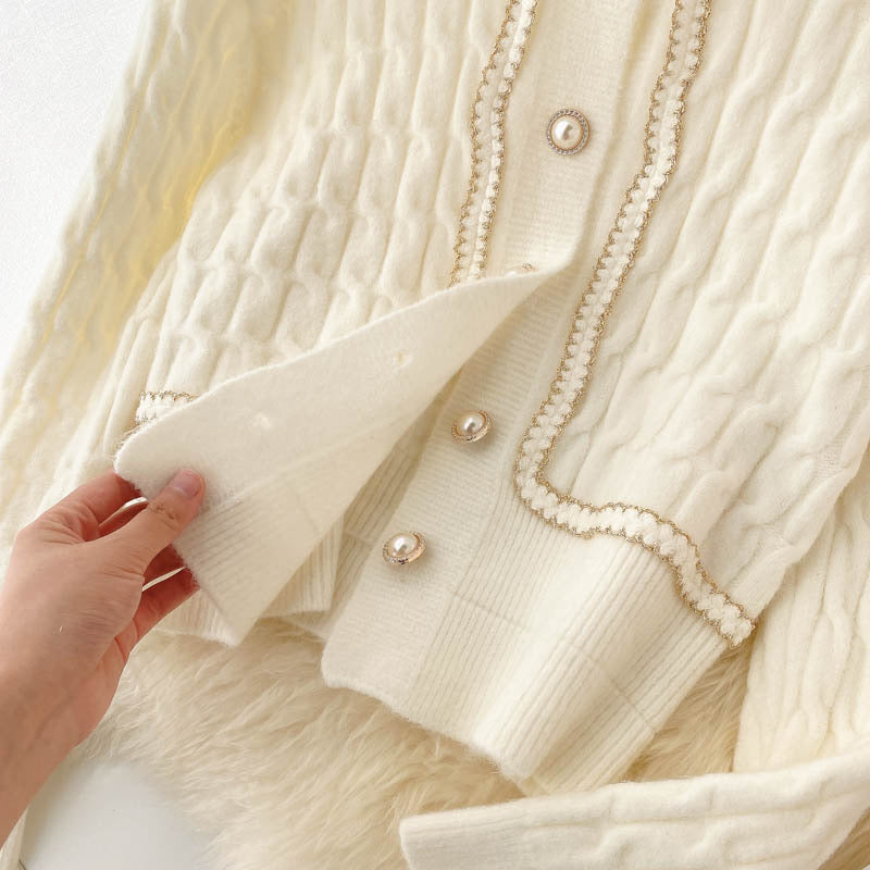 New style, small sweet socialite wind, temperament, slim short, twist sweater, coat cardigan  1450