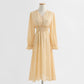 Long sleeved chiffon skirt Floral Dress  2158
