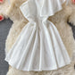 Short skirt with off shoulder, high waist and belly covering  2903