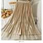 Bow Decorative High Waist medium length yarn skirt for women  2495