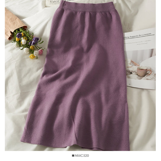 Slim medium length split Hip Wrap Skirt  2505