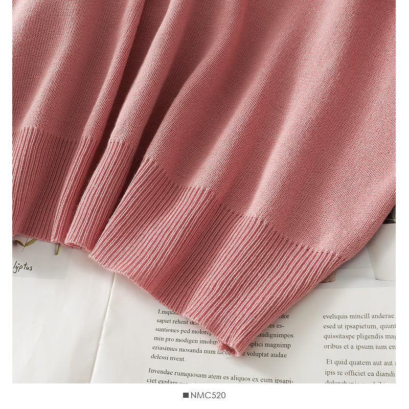 Han Fan lace up stand neck slim bottomed sweater  1906