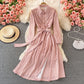 French Plaid Lapel dress  3374