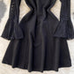 Black A line long sleeve dress  1299