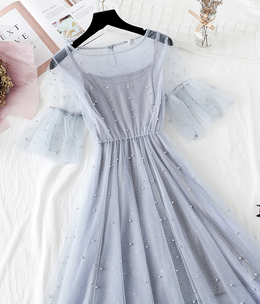 Cute two-piece set short dress summer dress  1298