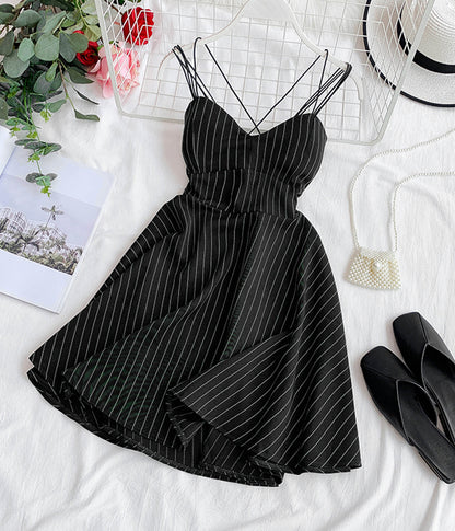 A line striped dress summer dress  1283