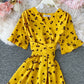 Cute v neck cherry dress summer dress  1282